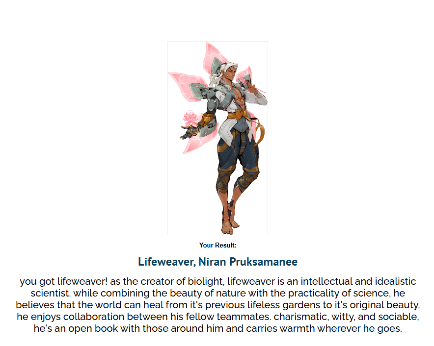 valentying's tweet photo. hi everyone! i recently made an overwatch quiz that gives you results on whichever character is most similar to you, feel free to qrt with who you get! <3 https://t.co/2qVfZZTQyx https://t.co/jt18fehljc