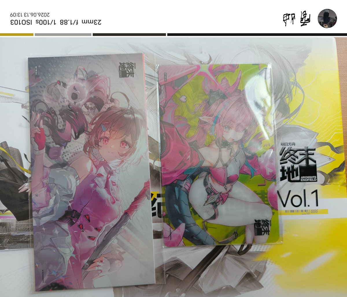 SlimiteKyo's tweet photo. 新买的明日方舟：终末地画集到了。

满分十分的话我打 ⑨ 分吧，因为最外面的书皮背面明明可以画一个四号谷底和武陵地图的，但是是一片空白还是可惜了，希望第二版会有改变。🫥 https://t.co/QHf0SeLNck
