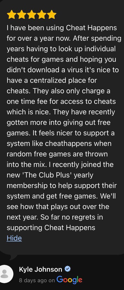 cheathappens's tweet photo. No more sketchy downloads. No more guessing. Just one safe, centralized place for all your cheats โ and free games thrown in too. โญโญโญโญโญ Kyle joined The Club Plus and has zero regrets. ๐ฎ๐
๐ https://t.co/IjpofHfbFa
#CheatHappens #TheClubPlus #PCGaming #GameTrainer https://t.co/n4DHjUFJvL