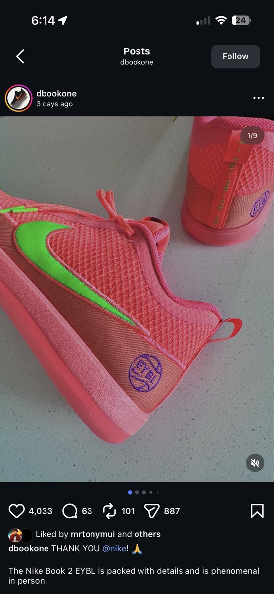 ComplexSneakers's tweet photo. The “EYBL” Nike Book 2 PE was spotted earlier this year during Nike’s EYBL session 3 in Kansas City, what are our thoughts on the PE? 📚

📸: (IG) dbookone https://t.co/aCyTJwG2KI