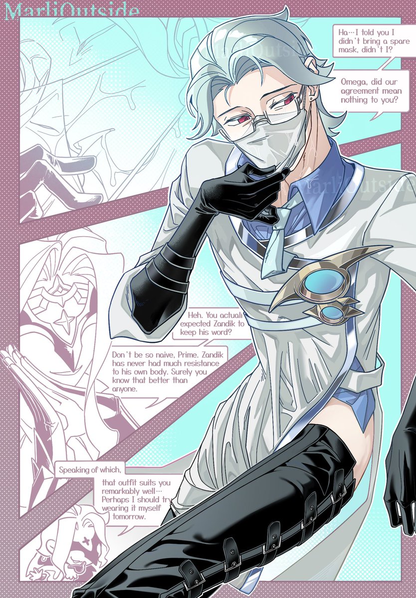 MarliOutside's tweet photo. I can’t help but wonder…
Do segments just keep helping themselves to Prime’s clothes?

#Zandik #dottore #Genshinlmpact #dottodott 🧪🧪 https://t.co/bTpv5b4BMm