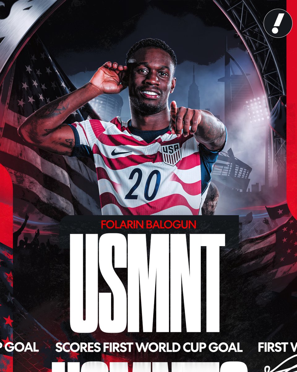 YahooSports's tweet photo. FOLARIN BALOGUN GETS THE FIRST U.S. GOAL AT THE 2026 FIFA WORLD CUP 🇺🇸 https://t.co/HVK9pjuXgP