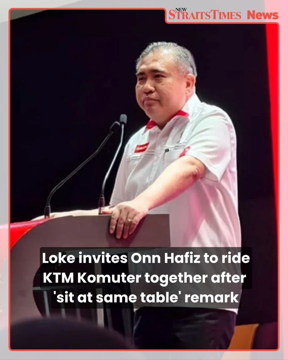 NST_Online's tweet photo. #NSTnation  "I want to invite the Johor Menteri Besar, Datuk Onn Hafiz. I invite him to sit together with me in the train, even though he said he does not want to sit with DAP," he said.

Read more: https://t.co/LrszyLcCwb https://t.co/fJPjIsTma5
