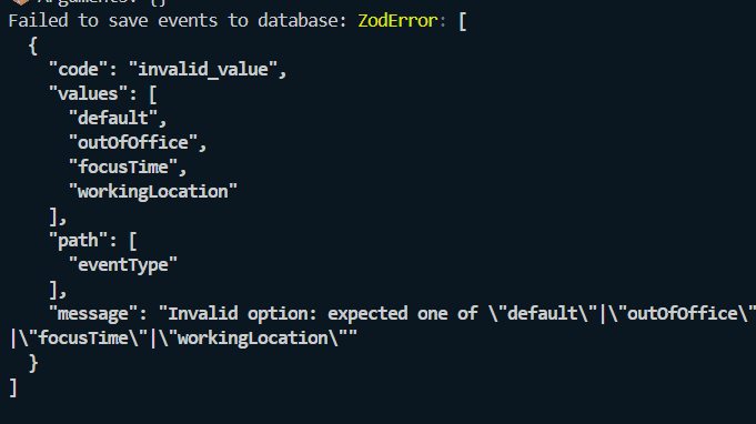 a98037_amit's tweet photo. corsair hackathon update:
my agent can now add events
and fetch events from my calendar too.
still stuck on one Zod issue.
if you know the fix, drop the workflow in the comments.
#buildermode #chaicode https://t.co/DOjHxZ8hHQ