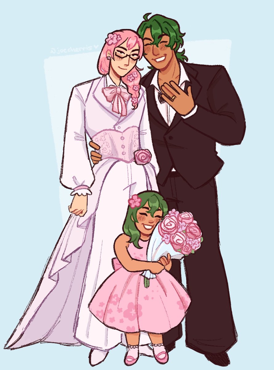 joecherris's tweet photo. the last chapter of baby fever is here. it's a wedding!

it's like sappy and stuff and BLAAAH BLAH

enjoy + some art i made of what theyre wearing 

https://t.co/mcqujbFyPN https://t.co/Q5kkFwnlEt