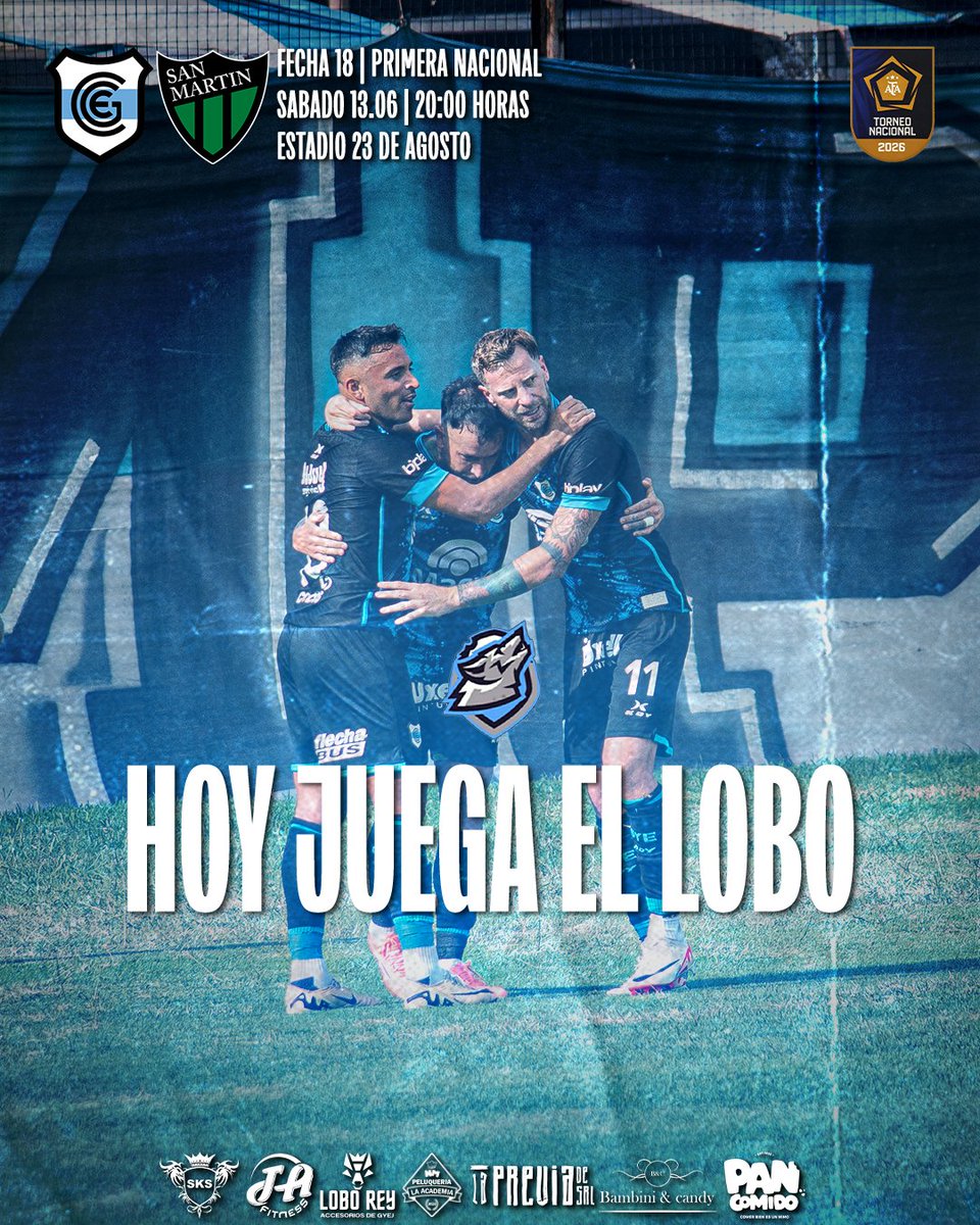 ManadaDeLobos's tweet photo. #PrimeraNacional | HOY JUEGA EL LOBO 

Por la fecha 18, #GyEJujuy enfrenta a #SanMartinSJ en el 23 de Agosto desde las 20 horas, televisado por LPF play. 

#EnManadaNadieNosPara
#VamosLobo https://t.co/LxJSPAm9Qd