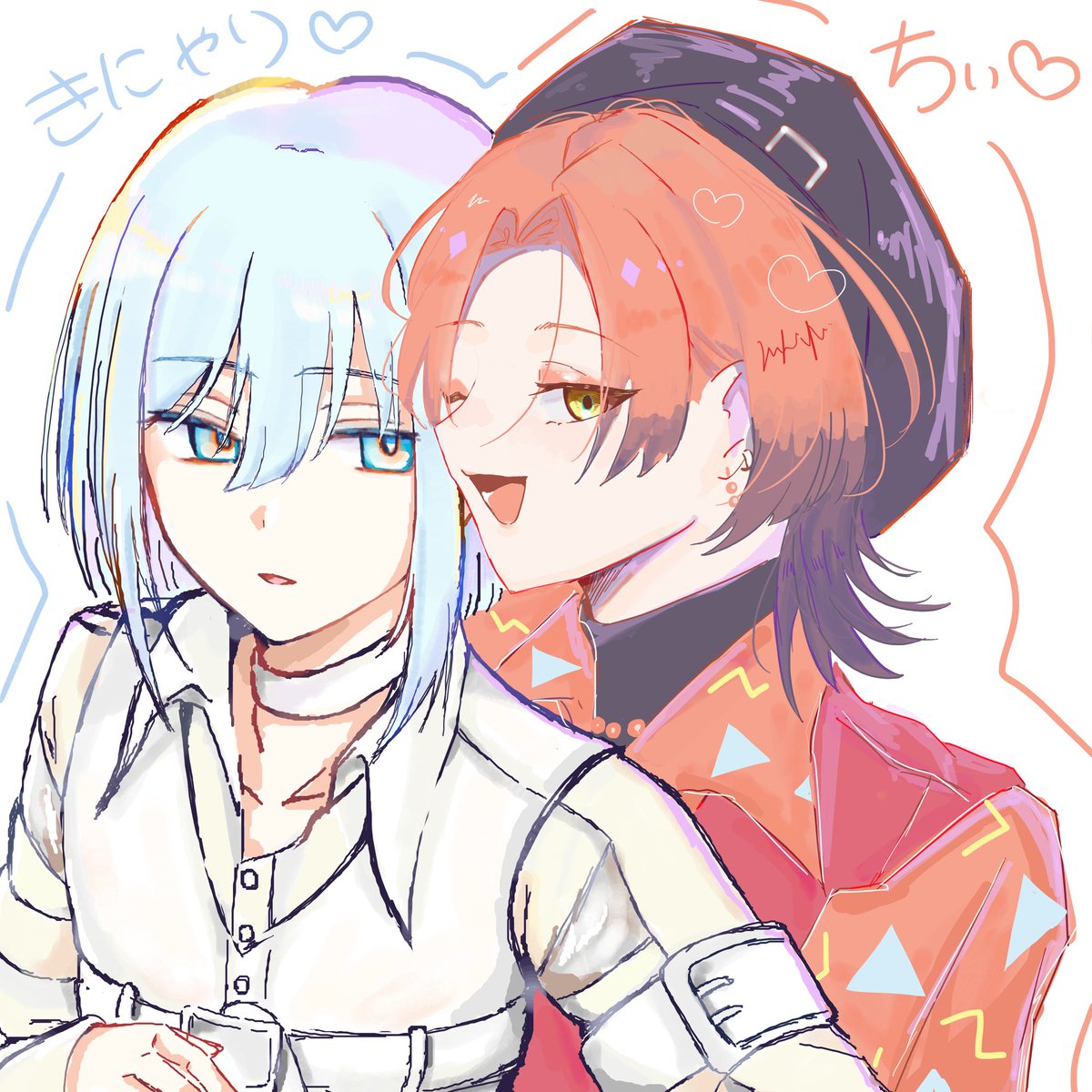 kaeludenka's tweet photo. ♡ちゃん（@T_fa825A）とのギャル拡合作❣️
⚠︎一年以上前に描いたもの  #エイトリfa https://t.co/PIAfLuJzzm