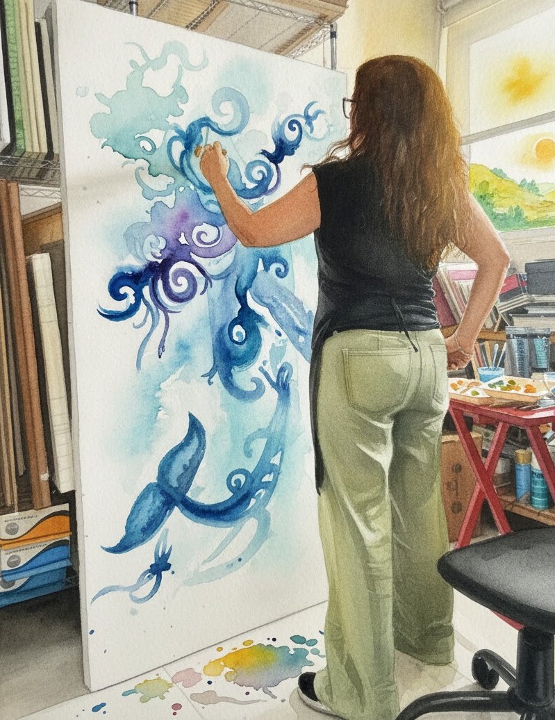faduaslim's tweet photo. Pintar es un proceso solitario... Que se disfruta tanto! 🐋

Es paz, es tranquilidad. Es un espacio en donde no hay tiempo.

Que afortunada soy de pertenecer a este mundo del color, de las formas, de la creatividad, del arte...

Se que más de uno entenderá esto...

🙌🏻🙌🏻 https://t.co/PgN2V7A69r
