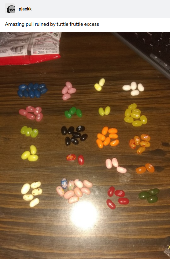 darkercandy's tweet photo. as you can see, his unceasing pain extended to even furthest corners of his pointless life. he couldn't even get a good jelly bean pull. i've heard him described as an "ethical lolcow." https://t.co/itmkybGmZx