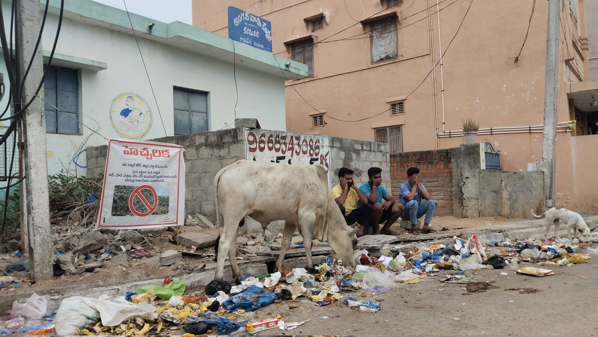 ikrishnareddym's tweet photo. Despite repeatedly requesting the authorities to relocate the garbage dumping area in front of the Anganwadi Centre, no action was taken. Therefore, along with the youth of Rajampet, we conducted a peaceful protest demanding that the dumping site be shifted to a suitable location https://t.co/mn59c7fl7O