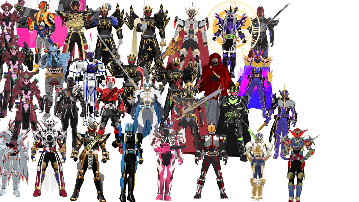 WERUMI's tweet photo. 集合写真撮れるとこで今まで作ったライダー全部並べて撮ってみた…！疲れたｗ https://t.co/NEOCSzEdlq
