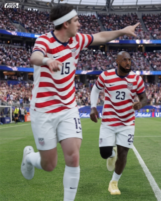 PurpGoldLakers's tweet photo. FIFA really scheduled a World Cup match in LA and thought American Lakers weren't showing up 😭

THIS IS WHY THE U.S. WON 🇺🇸 https://t.co/DgsCmCCwFM