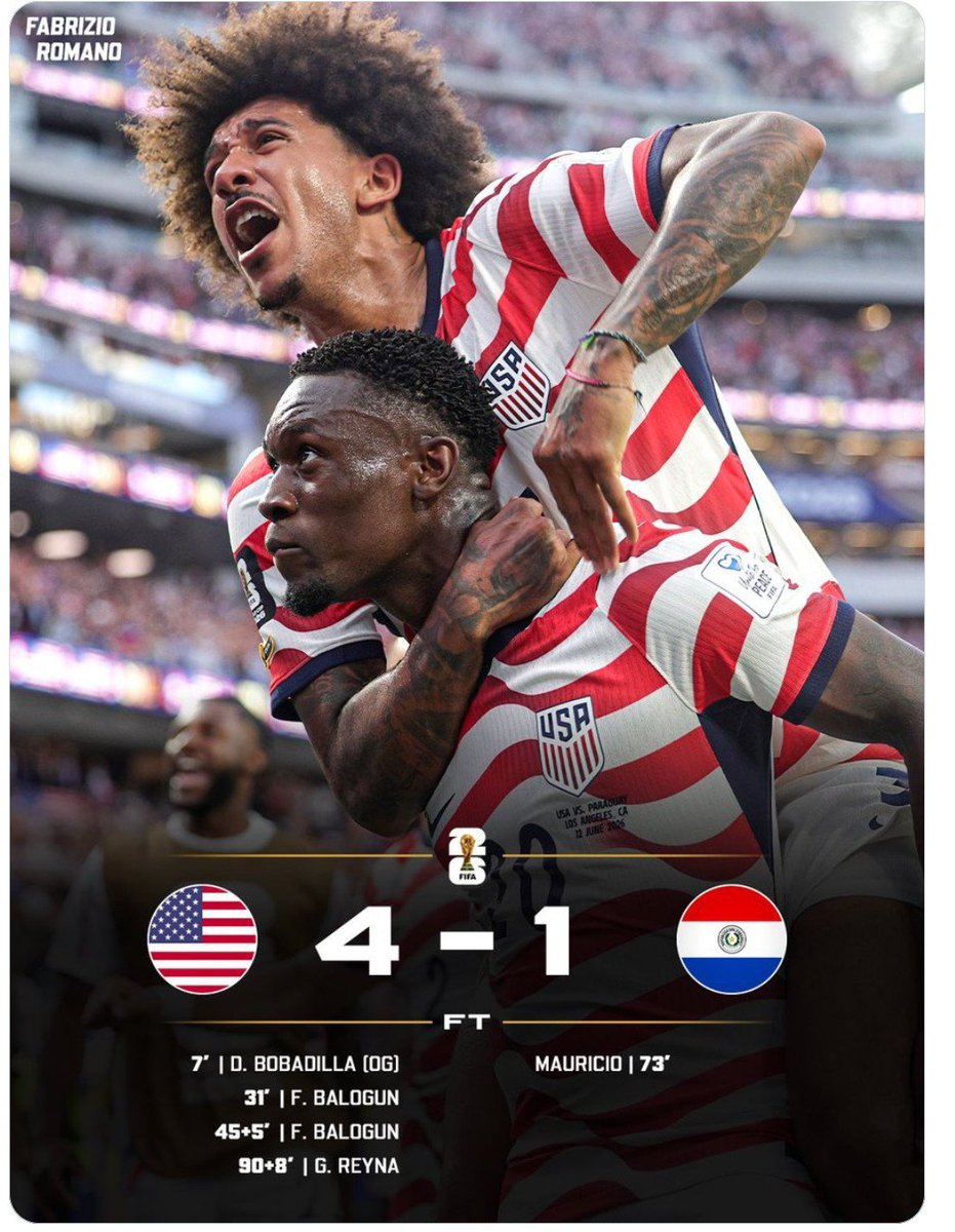 Alutest1z's tweet photo. What a Masterclass Class performance by the USA boys, I watched all their friendlies and felt they can't use friendlies to deceive us, that main tournament would start and they begin to flop, but after carefully assessing them tonight,I think they mean business and will be a real threat in this tournament, with this performance I think they're reaching the semi finals. Do you agree with me?where do you think they will reach after today? #FIFA #USA #Uefa #worldcup