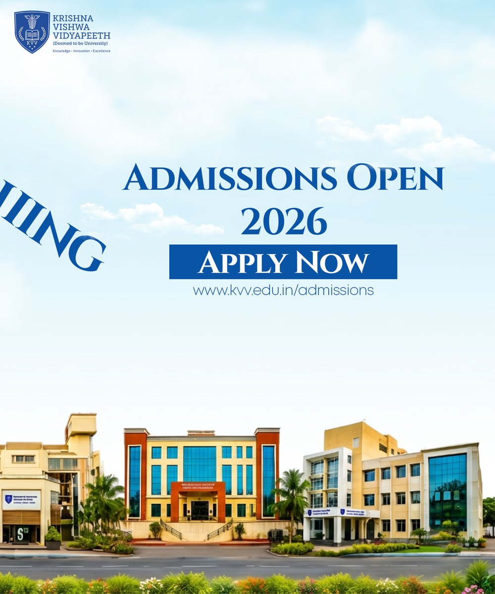 kvveduin's tweet photo. Your Dream Campus is Waiting!

Join Krishna Vishwa Vidyapeeth, Karad where excellence in education, research, healthcare, and innovation inspires future success. 

Krishna Vishwa Vidyapeeth, Karad, Maharashtra.
Admissions Open 2026
Apply Now: https://t.co/qgpzfcHelM
#kvv #karad https://t.co/50gwePa0Z3