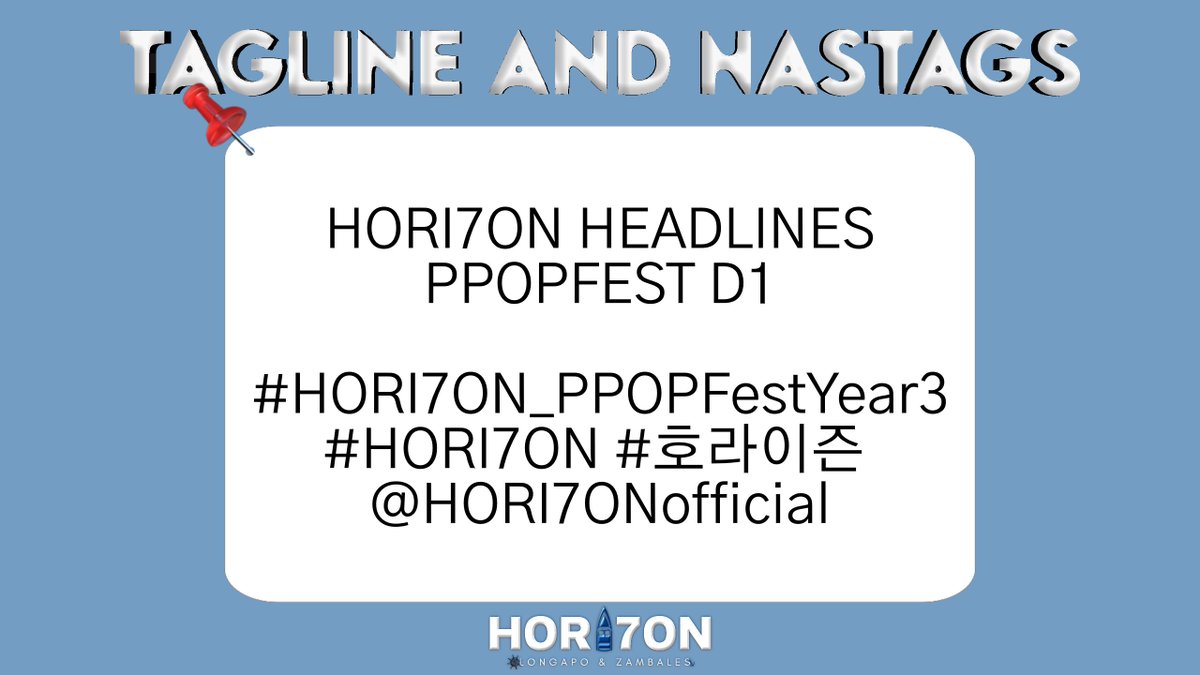 HORI7ONZambales's tweet photo. [📊] Tagline and Hashtags | X Party

🗓️ 061326
⏰ 12PM

HORI7ON HEADLINES PPOPFEST D1

#HORI7ON_PPOPFestYear3
#HORI7ON #호라이즌 
@HORI7ONofficial https://t.co/zvF43CoSNc