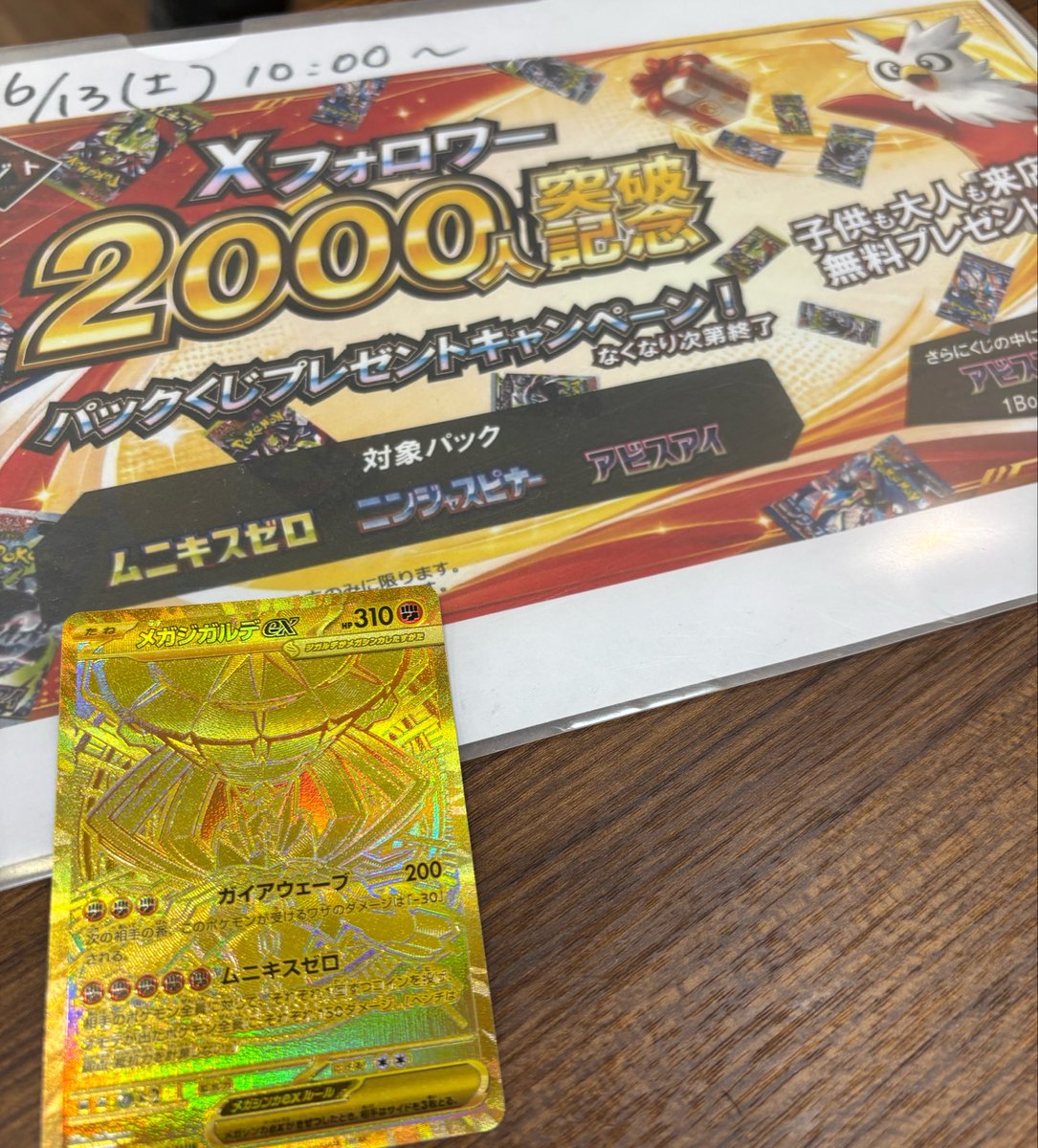 なんと、、、‼️‼️ パックプレゼントキャンペーンから メガシガルデex 