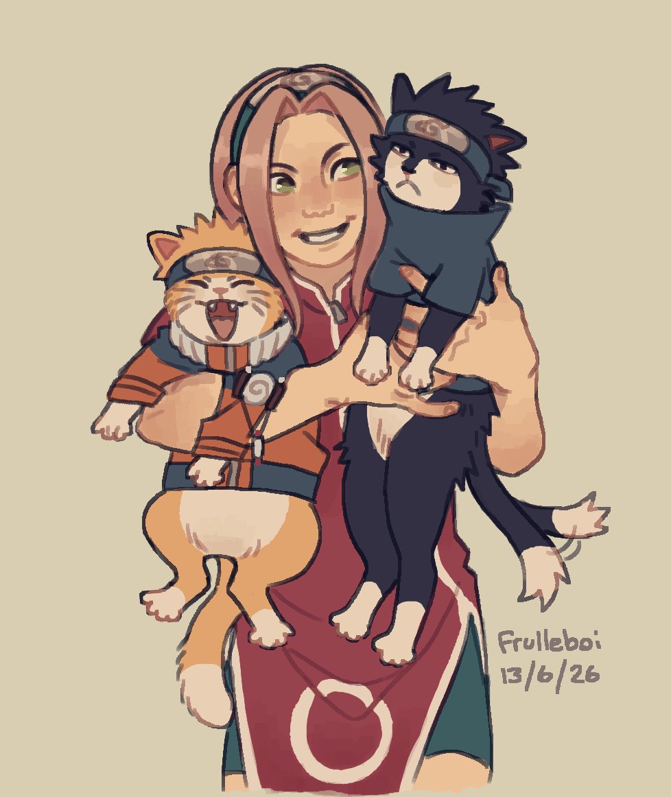 Frulleboi's tweet photo. I think they will be in good hands XD

#naruto #sakura #sasuke #cat #team7 https://t.co/kJRyi5sLpV