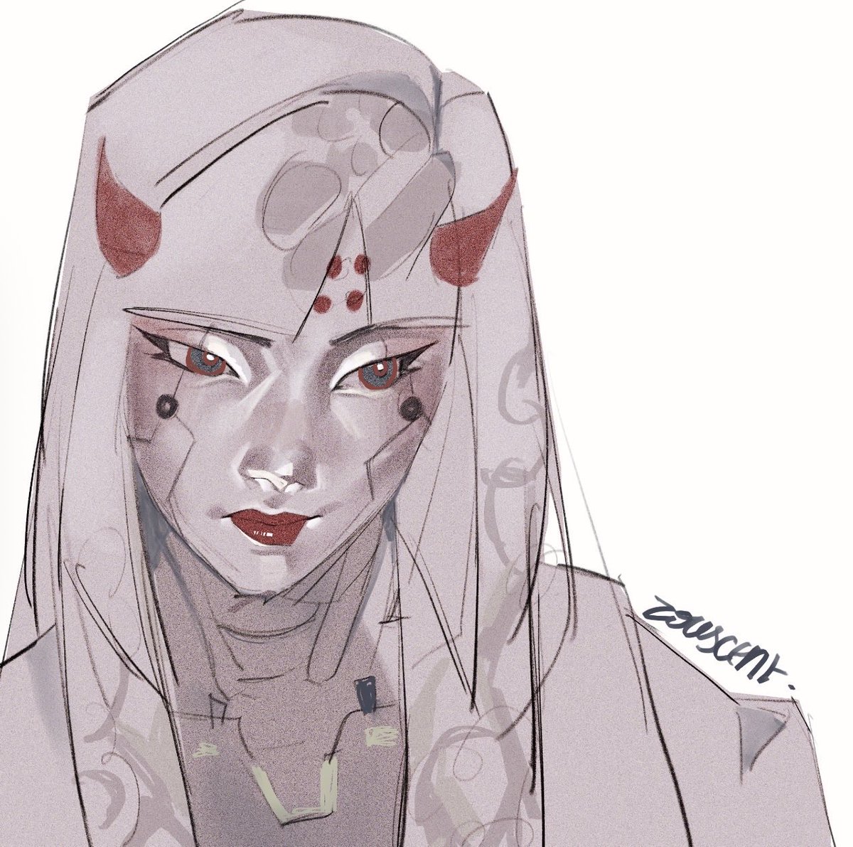 zouscent's tweet photo. Actual shion design doodle to warmup haha #Overwatch https://t.co/H5scDqgi2Z