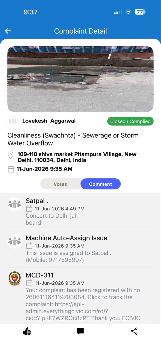 lovekesh82's tweet photo. @DelhiJalBoard Over 2 years, repeated complaints, yet no permanent solution. Blocked sewer, foul smell, mosquito breeding &amp; damaged manhole at Shiva Market, Pitampura. Complaints are being closed without resolving the issue. Kindly intervene urgently.@LtGovDelhi @MCD_Delhi @DelhiJalBoard https://t.co/BoTh72gPKC