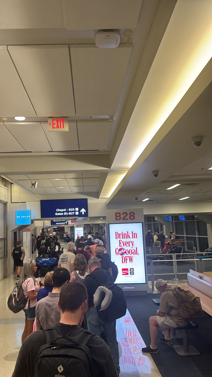 VicRutledge88's tweet photo. @AmericanAir Flight got canceled at the last second. No gate agent to tell us just notified via app. No flights tomorrow,  no rental cars tonight. Absolute worst experience I’ve had with y’all. #americanairlines https://t.co/onPBoyQdGu