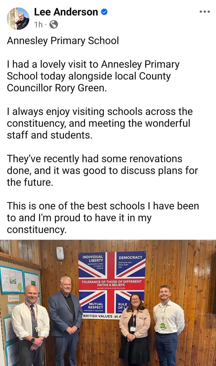reformexposed's tweet photo. Lee Anderson might want to read the sign behind him. https://t.co/SnnEnl8JjX