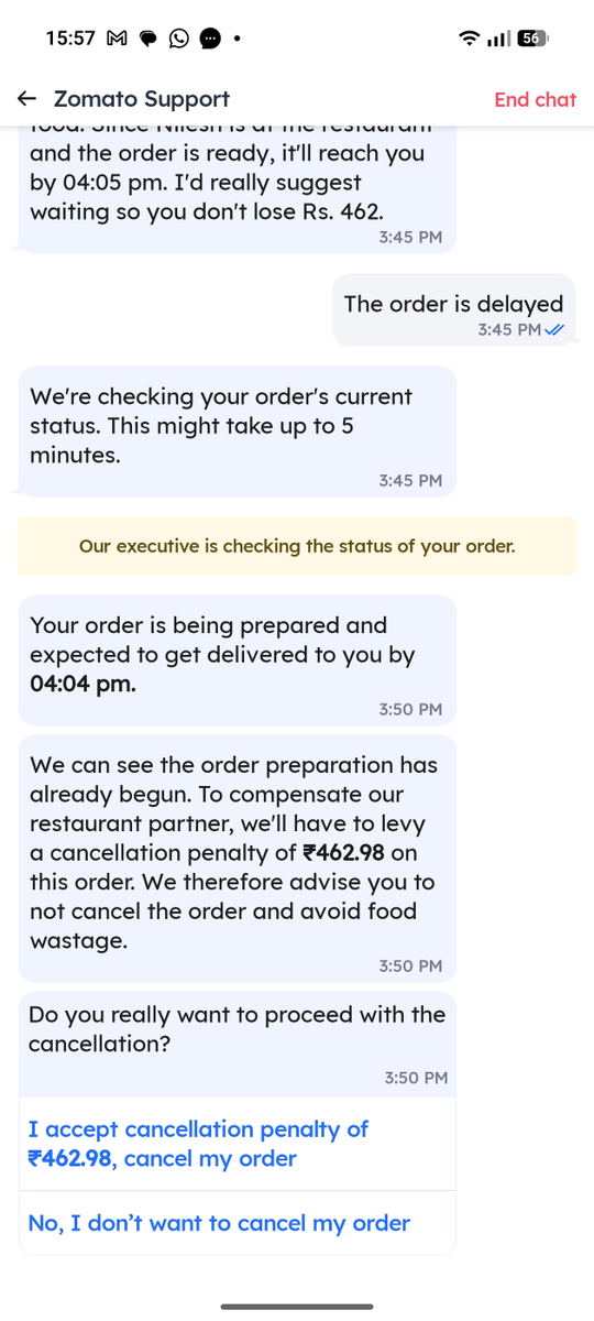 being_vikramj's tweet photo. This is a phathetic response from your support guy @zomato @ZomatoUS @zomatocare, it's like you are doing a favour. Would anyone choose to loose the amount??. You are at fault and you are asking if you want it continu or loose your money?? @jagograhakjago https://t.co/nD6QeUzc6l