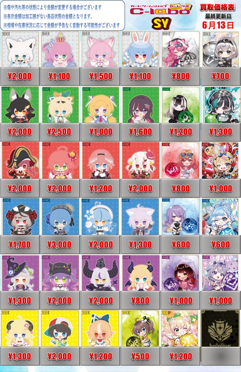 ホロライブOCG #ホロカ 買取情報◇ UR・HR・SY買取POPになります。 沙