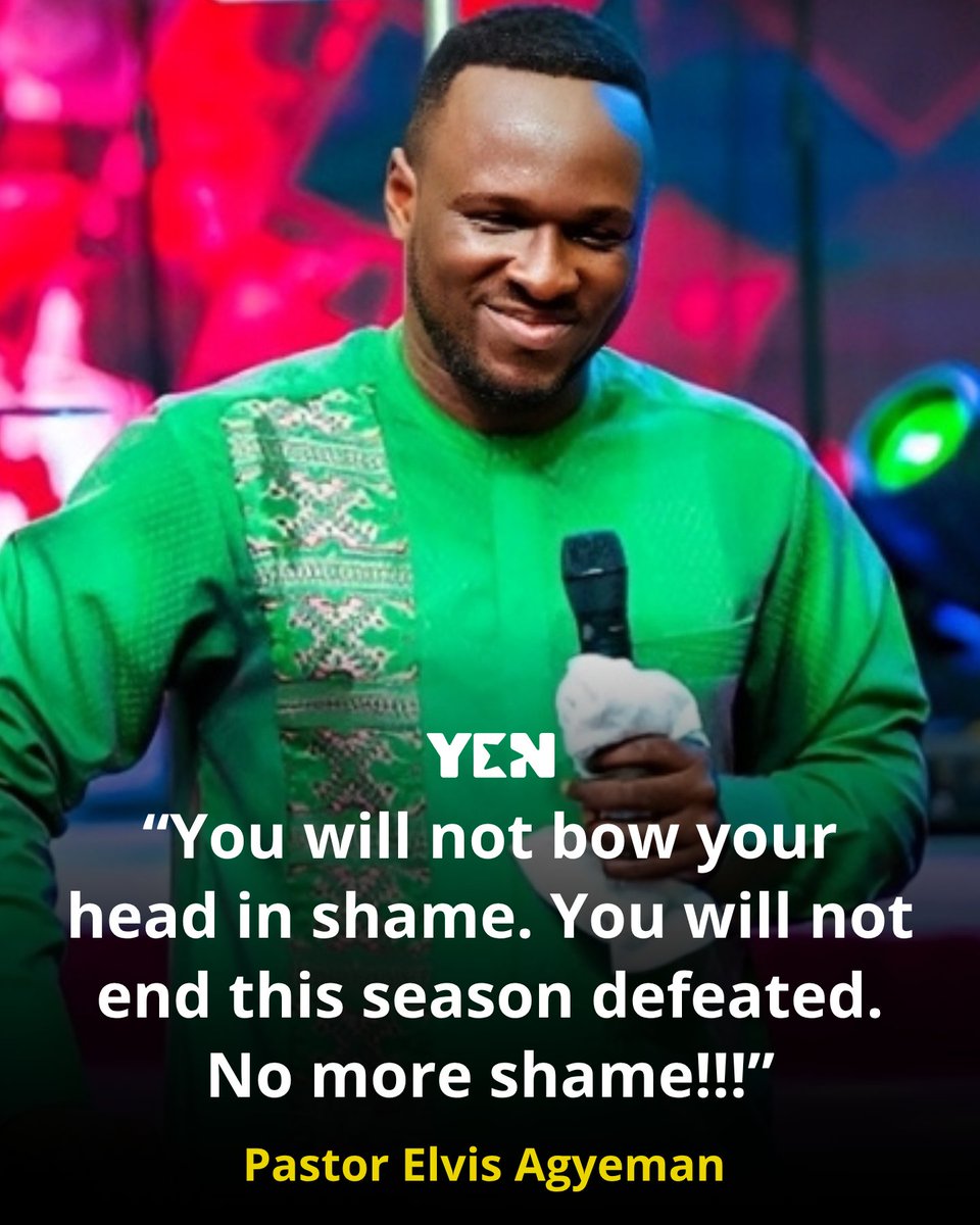 yencomgh's tweet photo. Even though you’re going through hardship now, you will not finish in defeat or embarrassment. Your situation will turn around, and you will come out with dignity and victory. - Pastor Elvis Agyeman

Photo by Pastor Agyemang Elvis (Facebook) https://t.co/fVAwrtiKg4