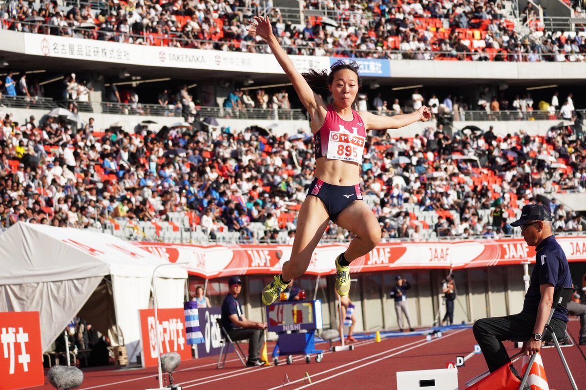 jaaf_official's tweet photo. 【#日本選手権】2日目

◆女子走幅跳決勝 結果
1位🥇#秦澄美鈴（住友電工）6m39（+0.5）
2位🥈#近藤いおん（日本大）6m29（-0.3）
3位🥉#北田莉亜（メイスンワーク）6m13（-0.3）

✅速報
https://t.co/wd9poeqIKJ

✨大会最終日チケット発売中✨
パロマ瑞穂スタジアムおよび
チケットぴあにて販売‼️
⏬チケットの詳細＆購入はこちら🎟️
https://t.co/T2euBV2AzO
🟥🟨🟥🟨🟥🟨🟥🟨🟥
6月12日（金）～14日（日）
#日本選手権 が、劇場アニメ『#ひゃくえむ。』とコラボ🤝
🟥🟨🟥🟨🟥🟨🟥🟨🟥
#ナンバーワンだけが見られる景色がある
#陸上 #アジア大会 #日本代表選考会
