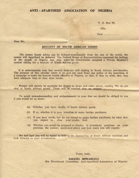 nwoko_greg62705's tweet photo. Southern Africa Relief Fund: SARF.

This was Nigeria’s way of funding the fight against apartheid. 

In 1976, after the Soweto Uprising, Nigeria set up SARF to send money and relief materials to freedom fighters and civilians suffering under white minority rule in South Africa, Namibia, Zimbabwe, Angola, etc.

The “Mandela Tax”: Every Nigerian civil servant and public officer had to donate a % of their monthly salary. 

Everyone from clerks to ministers paid it. 

That small deduction from millions of workers built up to serious cash and food, clothes, medical supplies.

The goal was to keep ANC, SWAPO, ZANU, MPLA and other liberation movements alive while they were banned and exiled. 

Nigeria basically said “we’ll carry the financial burden so you can carry the guns/protest”.

It was one of Africa’s biggest anti-apartheid contributions. Nigeria was broke from civil war, but still taxed itself to fund freedom 4,000km away.