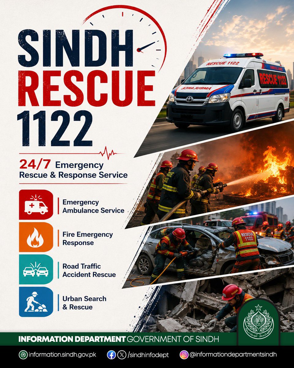 ImUniverse_'s tweet photo. 24/7 emergency support means help is meant to be available day and night — from medical emergencies to fire incidents, traffic accidents, and urban rescue situations. Public awareness is the first step. #SindhRescue1122 https://t.co/LZvwfDEOAB
