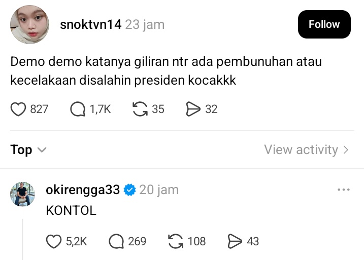 fagaraga777's tweet photo. Singkat, padat, *** 😭😭😭 https://t.co/R5Rt6TZbje