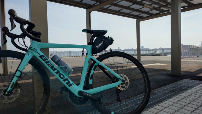 チャリで来た