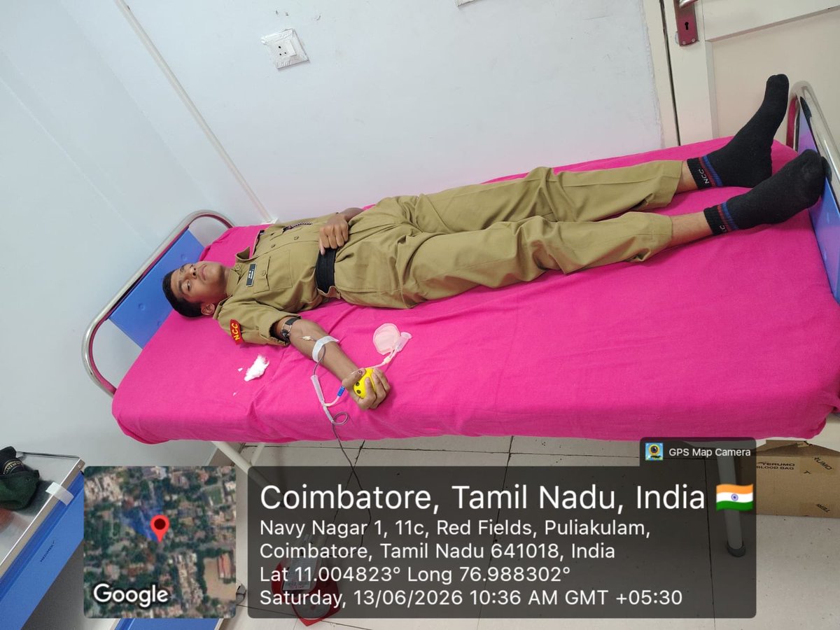 Ko_Champions's tweet photo. On the World Blood Donor Day, Kovai NCC Group participated in the voluntary Blood Donation Camp organised at 6 AF Hospital, Coimbatore.The objective was to raise awareness about safe blood transfusion and support the medical reserves of the armed forces.@HQ_DG_NCC @NCCDte_TNPAN https://t.co/jYnUa0EvIQ