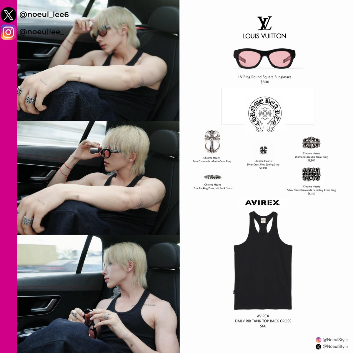 NoeulStyle's tweet photo. [260612]…. 🖤

@chromeheartsusa 
@LouisVuitton 
@AvirexOnline 

#Noeulnuttarat #S2thesunset
#magentaboy #horizone #noeulstyle https://t.co/eA5rOurMAr