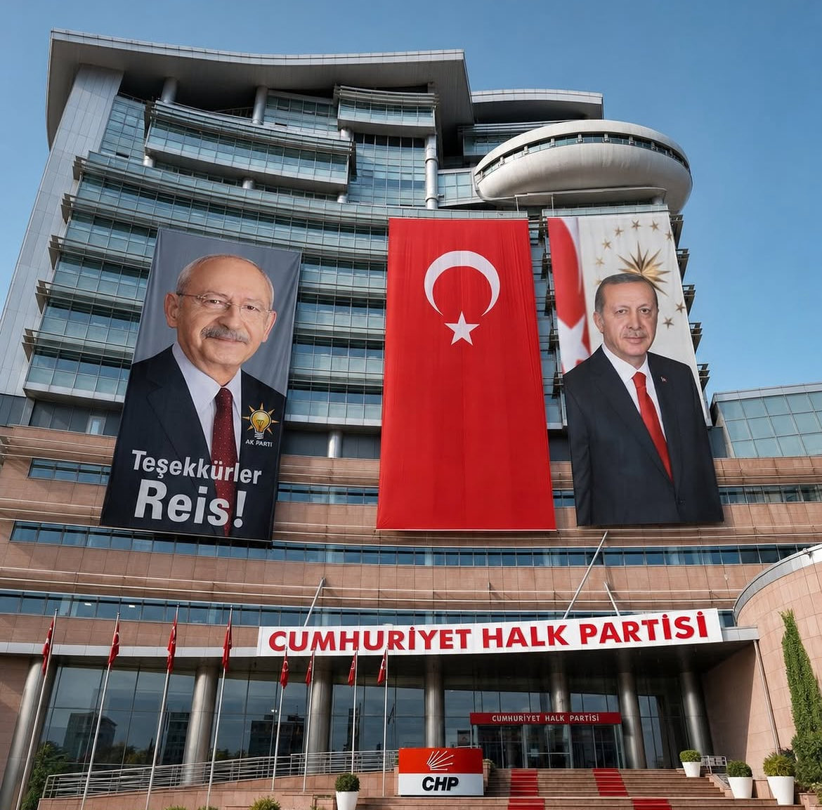 belhaberr's tweet photo. Sanatçı Eren Fazlıoğlu’nun tasarladığı CHP Genel Merkezi görseli sosyal medyada büyük ilgi gördü. https://t.co/SOLGc64cmP