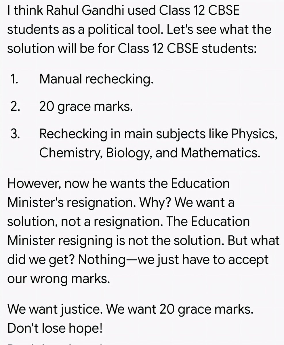AnimeWorld42653's tweet photo. We want 20 grace Marks 😭 
@ABPNews @ANI @cbseindia29 @DDNewslive @dpradhanbjp @ians_india @narendramodi @PMOIndia https://t.co/IVzokI1vvQ