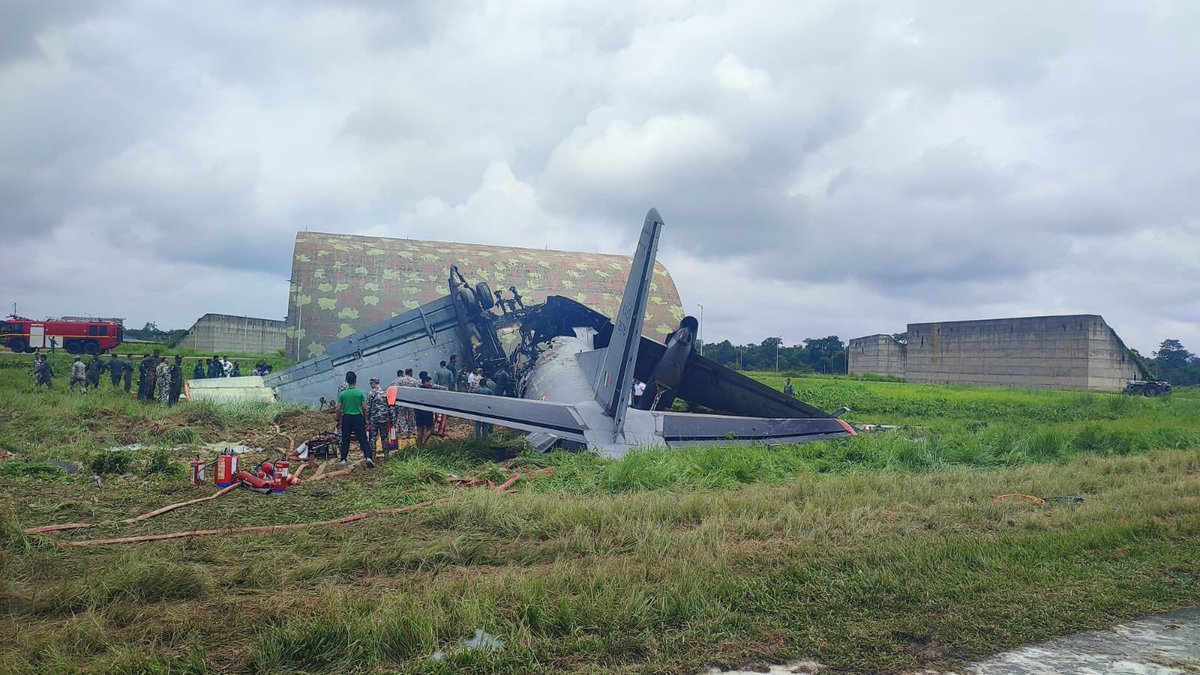 aviationbrk's tweet photo. NEW: Indian Air Force An-32 military transport aircraft crashed on Saturday while attempting to land at an air force base in the northeastern city of Jorhat.

"We are aware of the IAF transport aircraft accident in Jorhat. We are awaiting further details," Assam Chief Minister Himanta Biswa Sarma said.