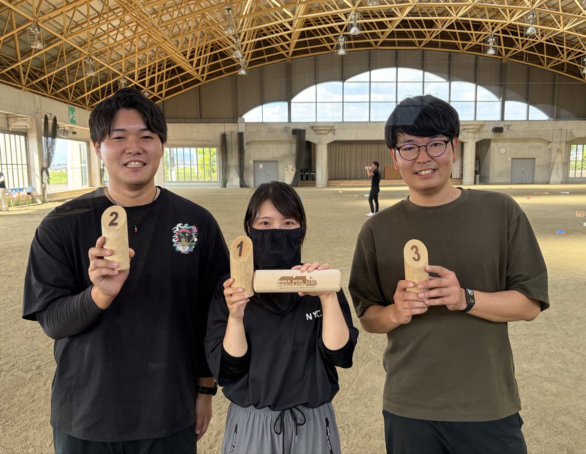 shigamolkky's tweet photo. 【滋賀県シングルスCUP】2026.6月

優勝🏆：しー
２位🥈：ヤマネコ
３位🥉：ワタ

おめでとうございます㊗️🎉

#モルック　#滋賀県 https://t.co/MJnUmPaXlV