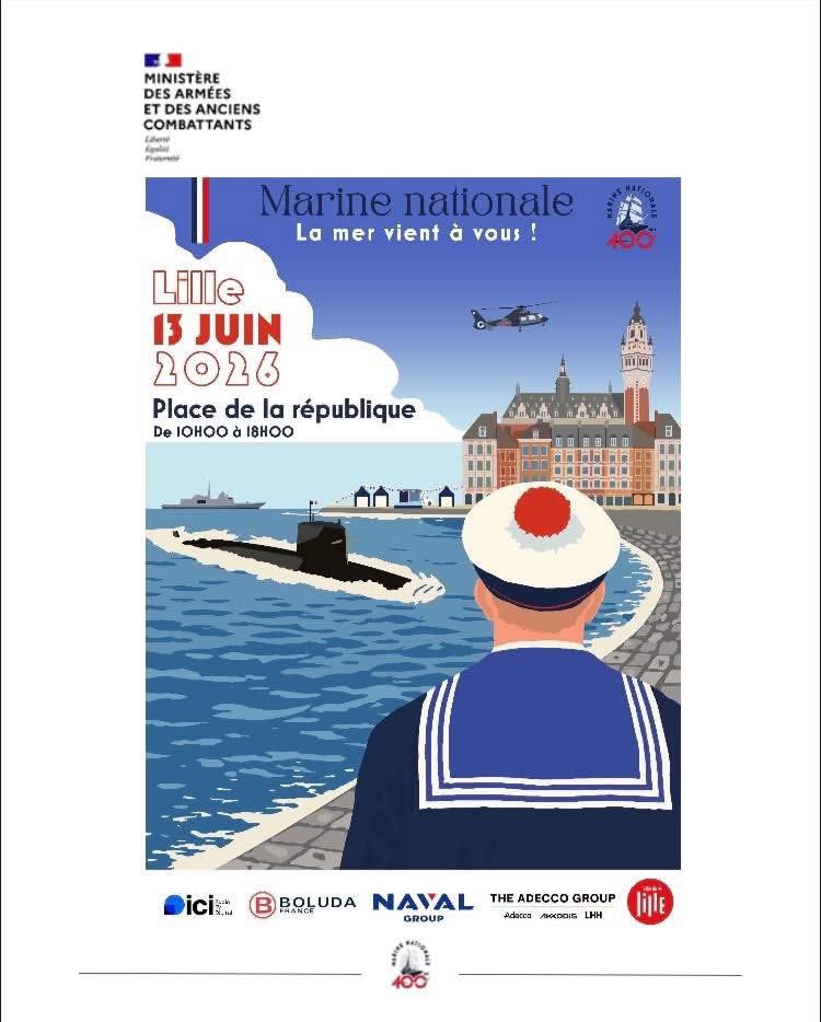 prefet59's tweet photo. #400ansMarine #MarineNationale #Lille

⚓ C’est aujourd’hui !

La Marine nationale vous donne rendez-vous place de la République à Lille jusqu’à 18h pour célébrer ses 400 ans.

🚁 Hélicoptère Dauphin, démonstrations, cérémonie militaire, animations et rencontres avec les marins : une journée ouverte à tous pour découvrir les métiers et les missions de la Marine nationale.

Retrouvez le programme complet sur https://t.co/rtmmDsodz2