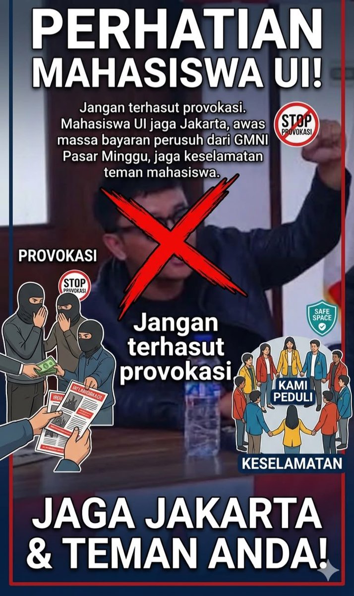 wirsely's tweet photo. ketenangan dan kewaspadaan adalah senjata terbaik kita hati hati segala hal yang bisa membangkitkan emosi negatif awas ada massa pengacau yang menunggu kesempatan dan jaga teman teman kalian mahasiswa dengan sepenuh hati https://t.co/BHzEqCZNQb