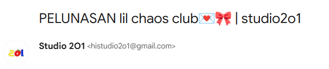 studio2O1's tweet photo. pelunasan lil chaos club sudah dikirim via email ya, teman-teman💗 untuk dm sementara bisa ke @soriroom dulu yaa. terima kasih ^__^ https://t.co/FUBEgrnO22