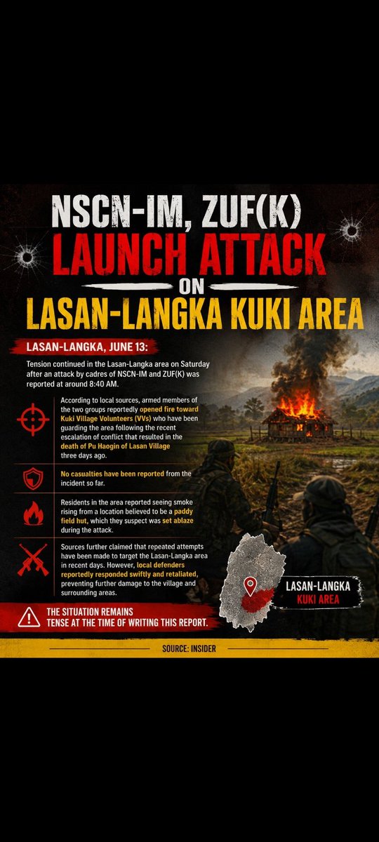 TBaite99's tweet photo. June 13 : Lasan Kuki Village, Tamenglong attacked again by NSCN-IM and ZUF-Kamson renegades. Comes 3 days after (L) Haogin Lhouvum was killed in his field by the same group. #KukiZoLifeMatter 
@HMOIndia
@adgpi 
@Spearcorps 
@CrpfThe 
@LokBhavManipur 
@EastMojo 
@NENowNews 
@ANI https://t.co/CWXI3avMg9