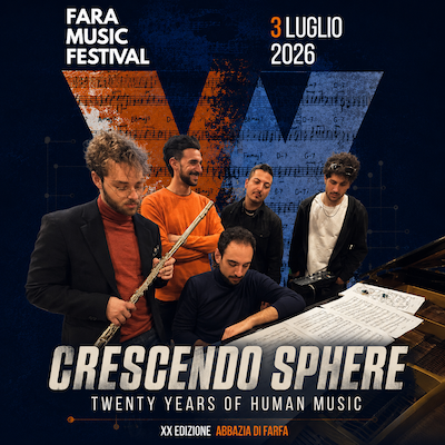 Fara_Music's tweet photo. 📷 IL PRIMO WEEKEND DELLA XX EDIZIONE
Dal 3 al 5 luglio il Fara Music Festival 2026 inaugura vent’anni di musica con tre serate dedicate alle nuove visioni del jazz contemporaneo.
#concerti #festival #faramusic #abbaziadifarfa https://t.co/H7dq2CiSaZ