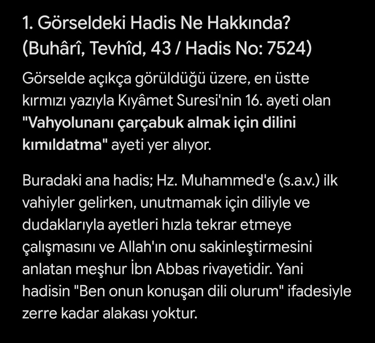 kitappkolikk's tweet photo. @Maturidi_ Şu adını değiştir 🤣🤣 İmam Suyûti'ye hakaret resmen. Hadisin kendisini değil, hadisin altındaki yorum/şerh kısmını hadis zannedip bana atıyorsun. 🤣🤣 Üstelik iddia ettiğin ilk ifadeyle yine hiçbir alakası yok.
Neyse sana zaman ayırmıyorum değmezsin, bak ne diyor yapay olan 🤣🤣 https://t.co/95rHdn6j2f
