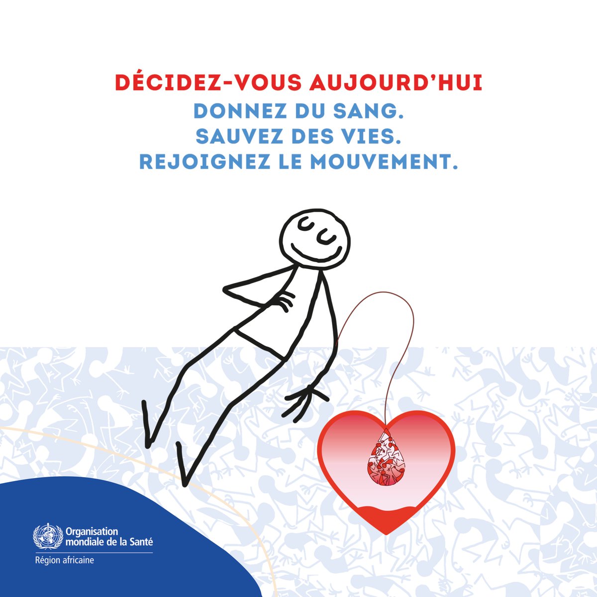 OMS_Afrique's tweet photo. Une seule donation peut sauver des vies, soutenir les soins d’urgence et permettre aux patients de recevoir les traitements dont ils ont besoin.

À l’occasion de cette #JournéeMondialeDuDonDeSang, si vous êtes éligible, donnez votre sang et encouragez d’autres personnes à faire de même.

#DonnezDuSang #SauvezDesVies #UneGoutteDHumanité
