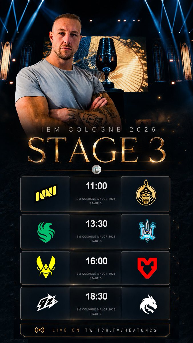 Real_HeatoN's tweet photo. Another day of great Counter-Strike is promised! Going live 11:00 CEST 🤩

https://t.co/btKiiEWoLk

See you in chat‼️👋 https://t.co/zyFd2Tx0vE