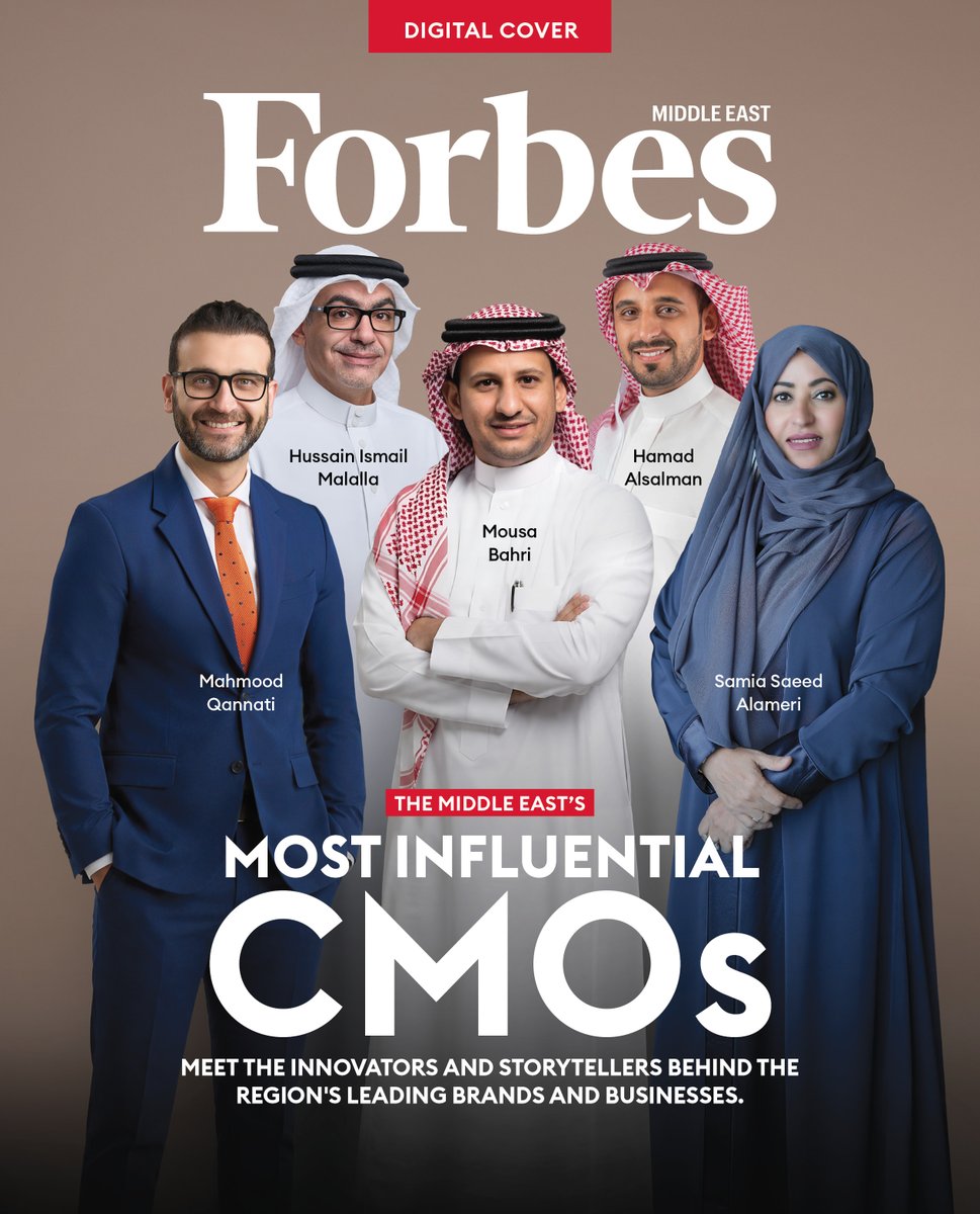 ForbesME's tweet photo. 101 قائدًا من 23 جنسية على قائمة فوربس الشرق الأوسط لأقوى قادة التسويق في المنطقة 2026، بالشراكة مع @salesforce. يتصدر المصريون القائمة بـ21 مشاركة، يليهم الإماراتيون بـ13، ثم السعوديون بـ12، فيما تتوزع الشركات المدرجة على 8 دول، تتقدمها الإمارات بـ49 شركة، والسعودية بـ17، ومصر بـ16. 

للمزيد: https://t.co/kflvKmjpnL

@mousabahri