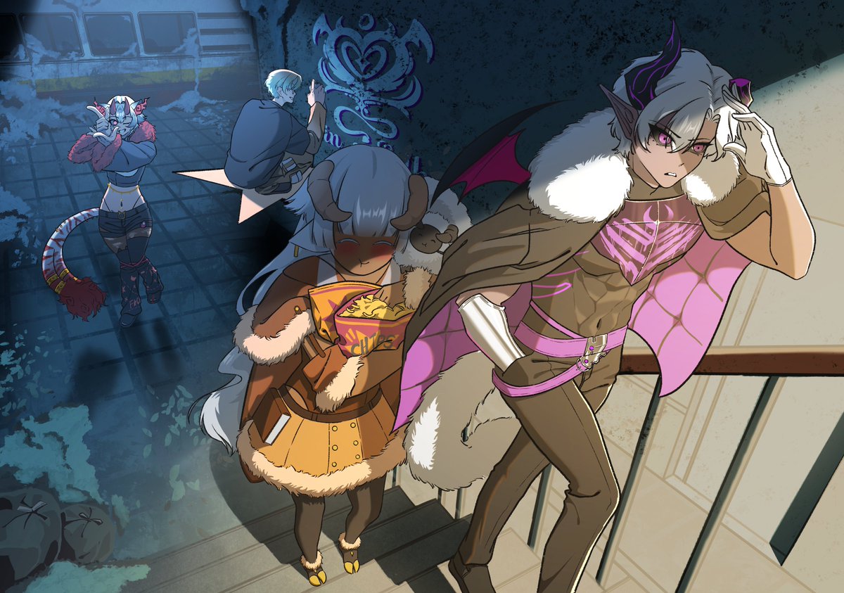 Myreon_C7's tweet photo. Alrighty the time has come my Sinners & Gryphanes alike. 

4 of the 7 are debuting! June 13th 7:00PM CST <3 Make sure you appear and don't forget to tell The cat in the back she is short for me. 

Can you guess what the other sins are? 

Hope you guys are excited like we are can't wait to meet ya'll.

🎨Art by @illustbykoi 

@Zadix00 @C7Crave @NyxellezVT