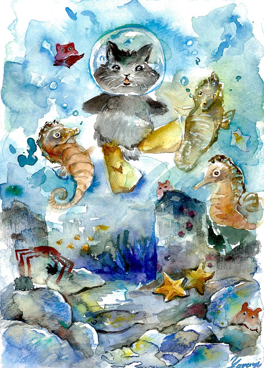 lk3th0's tweet photo. 洋館と三毛猫と海とピーターラビット

#透明水彩  #水彩画  #art  #watercolor https://t.co/2N2yQNi8l0